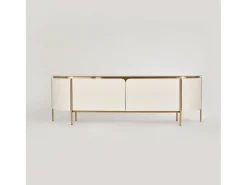Móvel De Tv| Cómoda 200x60x40 cm branco ecru estiloso ST120 Branco / Dourado