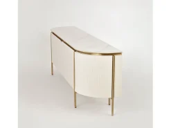 Móvel De Tv| Cómoda 200x60x40 cm branco ecru estiloso ST120 Branco / Dourado