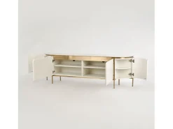 Móvel De Tv| Cómoda 200x60x40 cm branco ecru estiloso ST120 Branco / Dourado