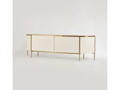 Móvel De Tv| Cómoda 200x60x40 cm branco ecru estiloso ST120 Branco / Dourado