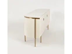 Móvel De Tv| Cómoda 200x60x40 cm branco ecru estiloso ST120 Branco / Dourado