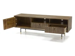 Móvel De Tv| Cómoda 160x55x45 cm castanha labirinto mazl01-160 Castanho