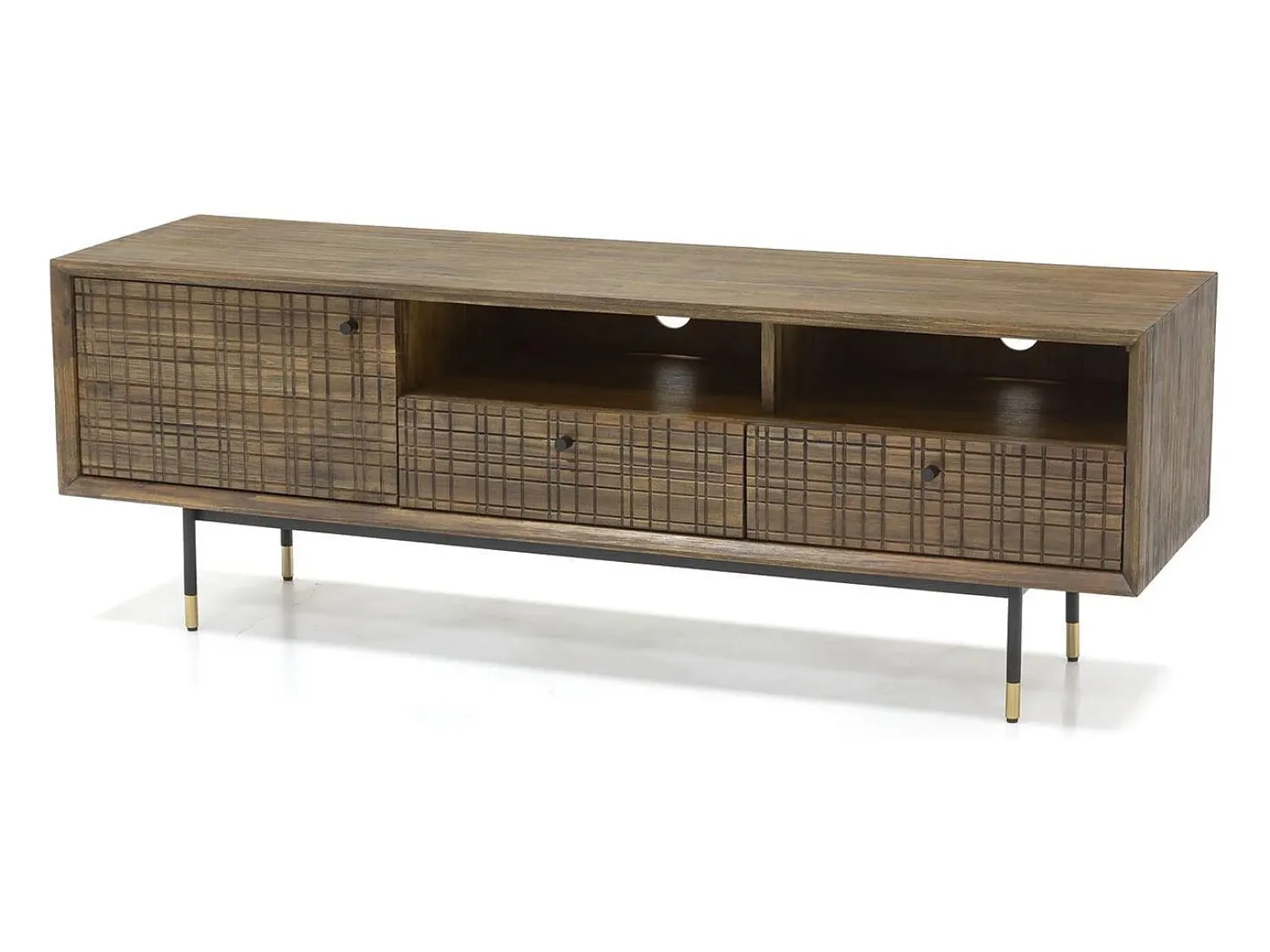 Móvel De Tv| Cómoda 160x55x45 cm castanha labirinto mazl01-160 Castanho