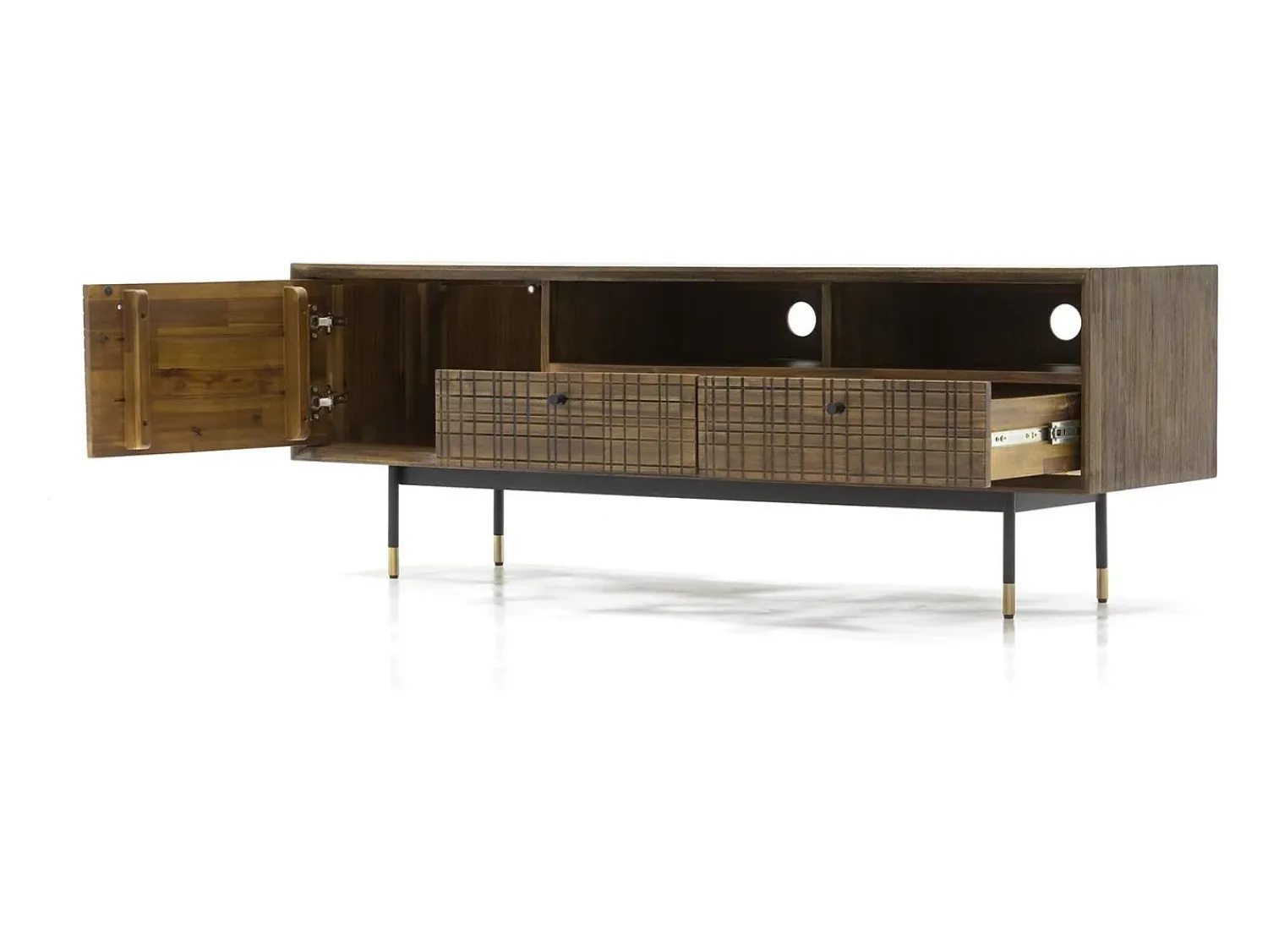 Móvel De Tv| Cómoda 160x55x45 cm castanha labirinto mazl01-160 Castanho