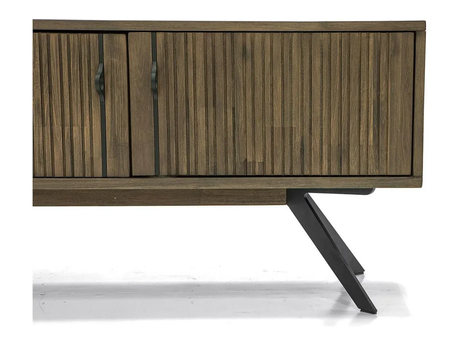 Móvel De Tv| Cómoda 160x55x45 cm castanha massa masl01 Cinzento / Castanho