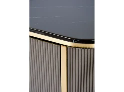 Móvel De Tv| Cómoda 200x60x40 cm cinza escuro estilosa st382a Preto / Dourado
