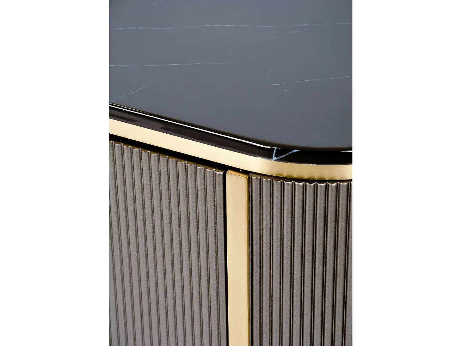 Móvel De Tv| Cómoda 200x60x40 cm cinza escuro estilosa st382a Preto / Dourado