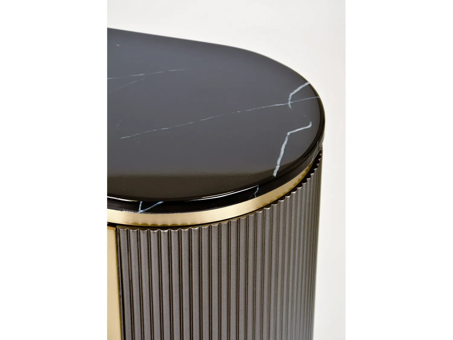 Móvel De Tv| Cómoda 200x60x40 cm cinza escuro estilosa st382a Preto / Dourado