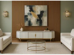 Móvel De Tv| Cómoda 200x52x40 cm dourada estilosa st905c Dourado / Branco sujo