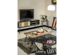 Cómoda 150x55x45 cm preta adesso adesl01^ Móvel De Tv