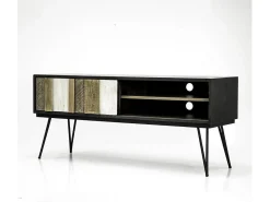 Cómoda 150x55x45 cm preta adesso adesl01^ Móvel De Tv