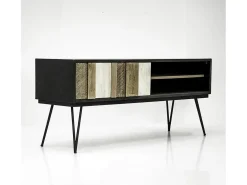 Cómoda 150x55x45 cm preta adesso adesl01^ Móvel De Tv
