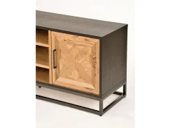 Móvel De Tv| Cómoda 133x55x39 cm preta Indus IN25-2 Preto / Castanho