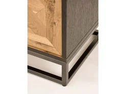 Móvel De Tv| Cómoda 133x55x39 cm preta Indus IN25-2 Preto / Castanho
