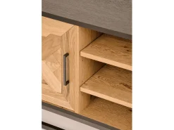 Móvel De Tv| Cómoda 133x55x39 cm preta Indus IN25-2 Preto / Castanho