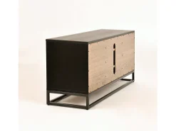 Móvel De Tv| Cómoda 133x55x39 cm preta Indus IN25-2 Preto / Castanho
