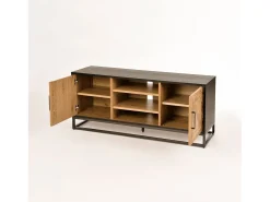 Móvel De Tv| Cómoda 133x55x39 cm preta Indus IN25-2 Preto / Castanho
