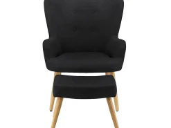 Poltrona*Loft24 Coco | Poltrona em Miâcrofibra Preta Preto