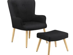 Poltrona*Loft24 Coco | Poltrona em Miâcrofibra Preta Preto