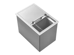 Cofre Térmico de Encastrar em Aço Inoxidável SucceBuy, 45,5 x 30,5 x 38,5 cm, Caixa de Gelo de 27,1 L, Recipiente Comercial para Armazenamento Exterior para Vinho^ Acessório Vinho E Bar