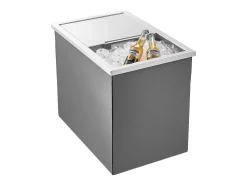 Cofre Térmico de Encastrar em Aço Inoxidável SucceBuy, 45,5 x 30,5 x 38,5 cm, Caixa de Gelo de 27,1 L, Recipiente Comercial para Armazenamento Exterior para Vinho^ Acessório Vinho E Bar