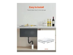 Cofre Térmico de Encastrar em Aço Inoxidável SucceBuy, 50,8 x 35,5 x 30,6 cm, Caixa de Gelo Comercial para Exterior de 30 L para Vinho e Cerveja Gelados Prateado