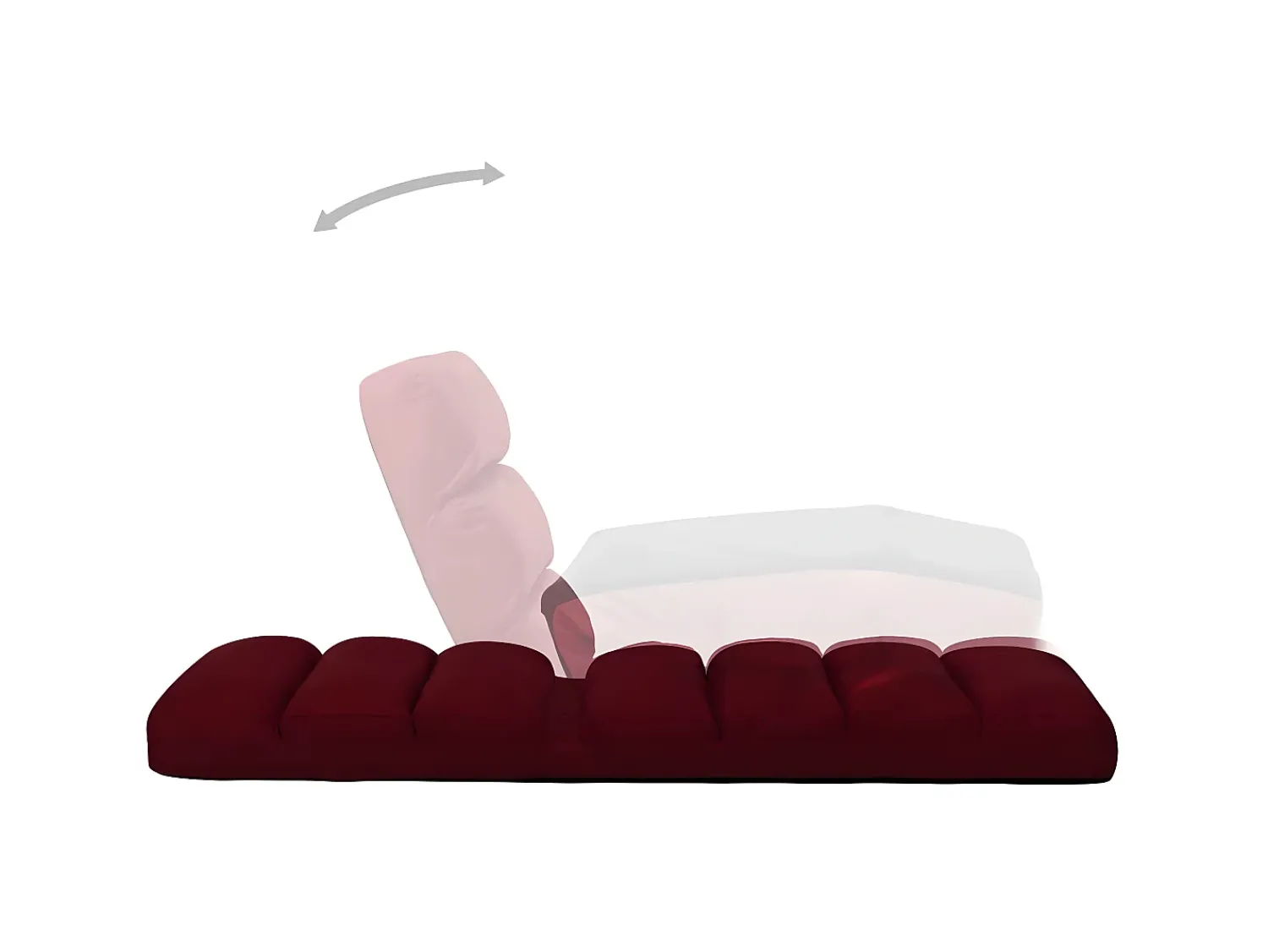 Poltrona| Colchão dobrável couro artificial tinto PT849913 Vermelho