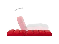 Poltrona* Colchão dobrável couro artificial PT775163 Vermelho