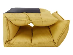 Poltrona*vidaxl Colchão dobrável tecido mostarda Amarelo