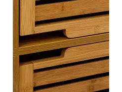 Móvel De Arrumação|5five Coluna de banheiro de bambu marrom Sicela com 2 portas e armazenamento 33x168x28 cm Bege