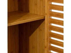 Móvel De Arrumação|5five Coluna de banheiro de bambu marrom Sicela com 2 portas e armazenamento 33x168x28 cm Bege