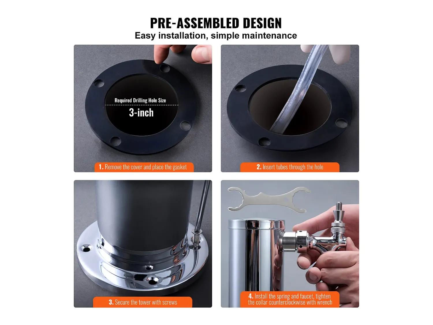 Sale Coluna de Cerveja SucceBuy, com Dois Torneiras, Inox e Fechamento Automático, para Festas e Bares Prateado