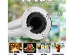 Sale Coluna de Cerveja SucceBuy, com Dois Torneiras, Inox e Fechamento Automático, para Festas e Bares Prateado