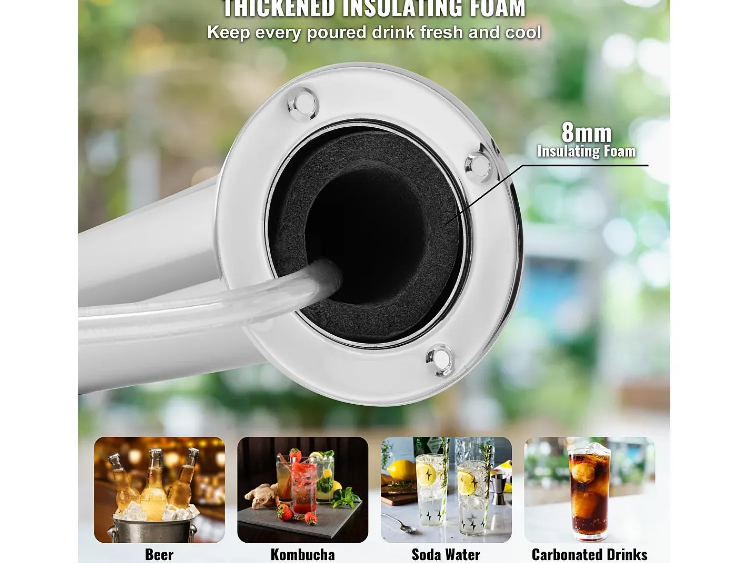 Sale Coluna de Cerveja SucceBuy, com Dois Torneiras, Inox e Fechamento Automático, para Festas e Bares Prateado