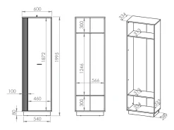 Petits-Meubles Coluna de entrada de 1 porta em madeira Nilo^ Móvel De Arrumação