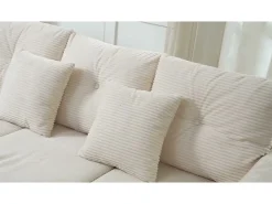 ModernLuxe Combinação de sofá moderno 184x84.5x85.5cm - com apoio de pés removível e iluminação LED - com bolsos laterais - combinação livre - ^ Sofá