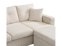 ModernLuxe Combinação de sofá moderno 184x84.5x85.5cm - com apoio de pés removível e iluminação LED - com bolsos laterais - combinação livre - ^ Sofá