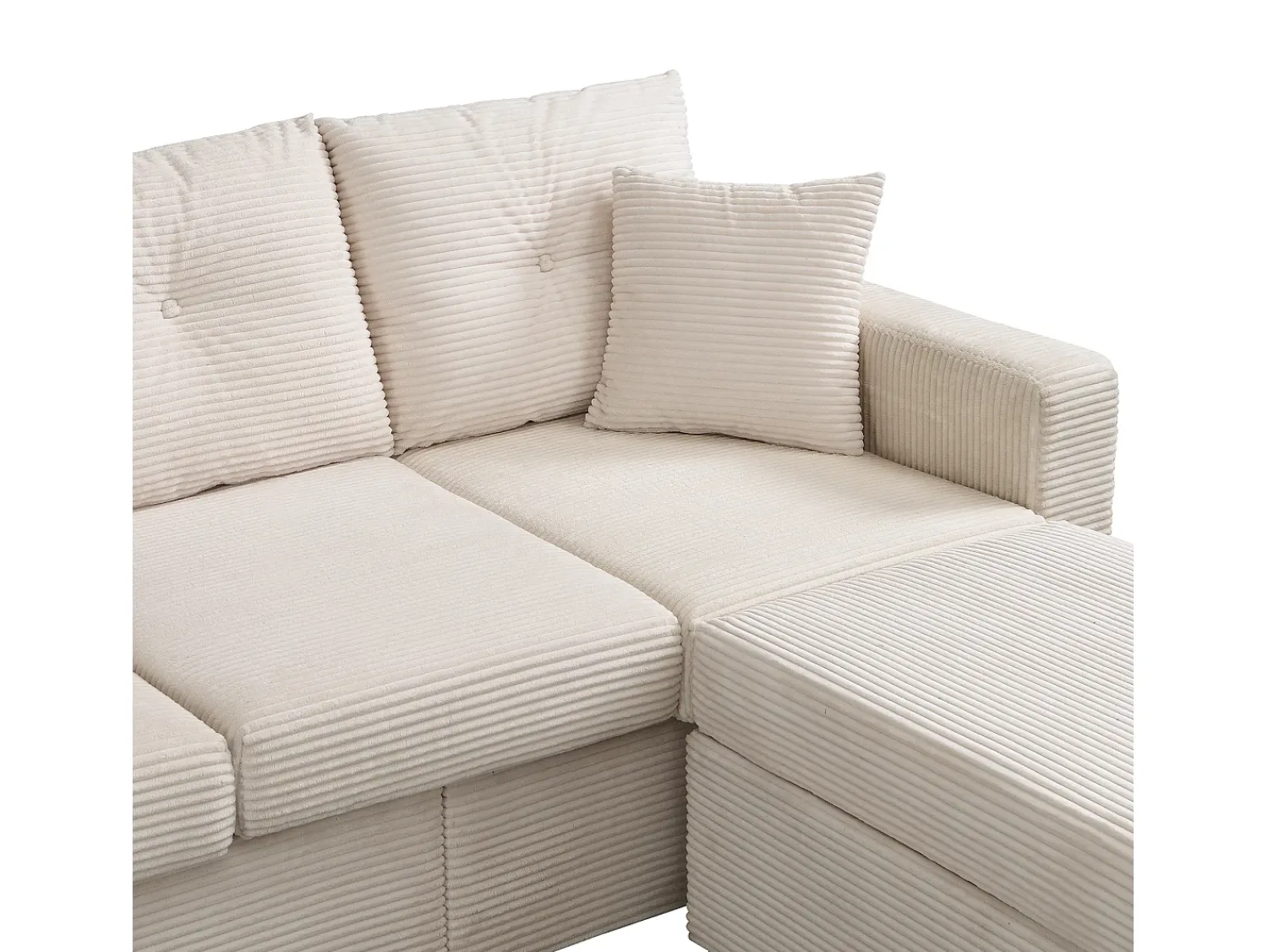 ModernLuxe Combinação de sofá moderno 184x84.5x85.5cm - com apoio de pés removível e iluminação LED - com bolsos laterais - combinação livre - ^ Sofá