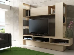 Online Compacto Media e Estante Wood (carvalho) Castanho