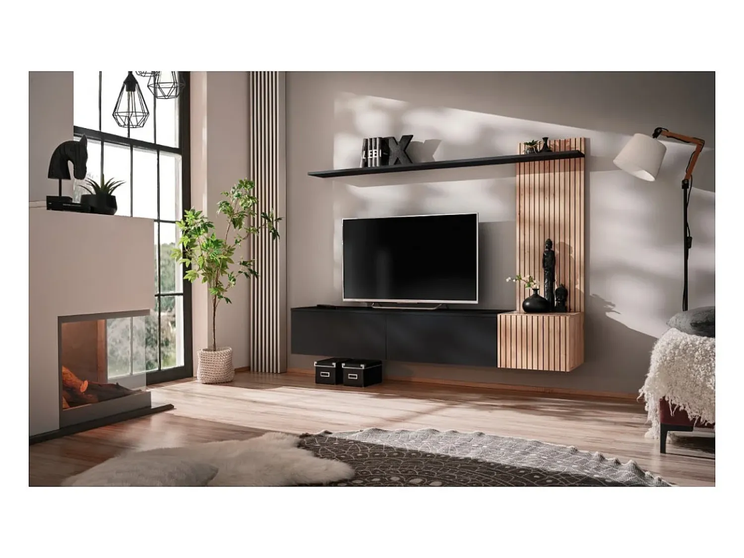 Price Factory Composição de parede LIPA - Móvel para TV, prateleira e painel mural^ Móvel De Tv