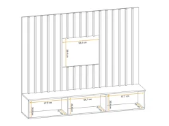 Price Factory Composição de parede TASHYA – Móvel para TV e painel de parede – Carvalho Artesão e branco areia^ Móvel De Tv
