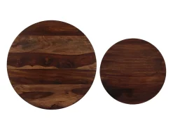 Conj. mesas de centro 2 pcs madeira de acácia maciça 60x35 cm^ Mesa De Centro