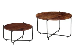 Mesa De Centro*vidaxl Conj. mesas de centro 2 pcs madeira de acácia maciça 60x35 cm Natural claro
