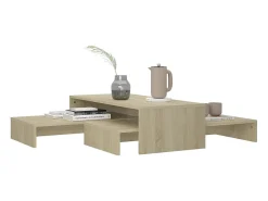 Mesa De Centro* Conj. mesas de centro 100x100x26.5 cm contrapl. carvalho sonoma Castanho