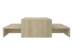 Mesa De Centro* Conj. mesas de centro 100x100x26.5 cm contrapl. carvalho sonoma Castanho