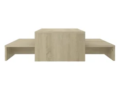 Mesa De Centro* Conj. mesas de centro 100x100x26,5 cm contrapl. carvalho sonoma PT846327 Castanho