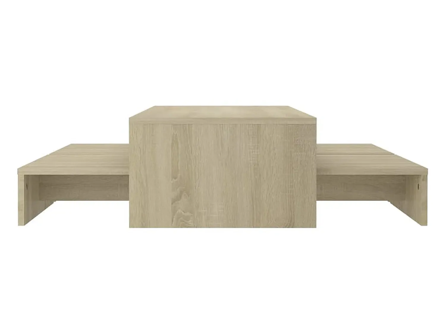 Mesa De Centro* Conj. mesas de centro 100x100x26,5 cm contrapl. carvalho sonoma PT846327 Castanho