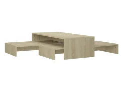 Mesa De Centro* Conj. mesas de centro 100x100x26,5 cm contrapl. carvalho sonoma PT846327 Castanho