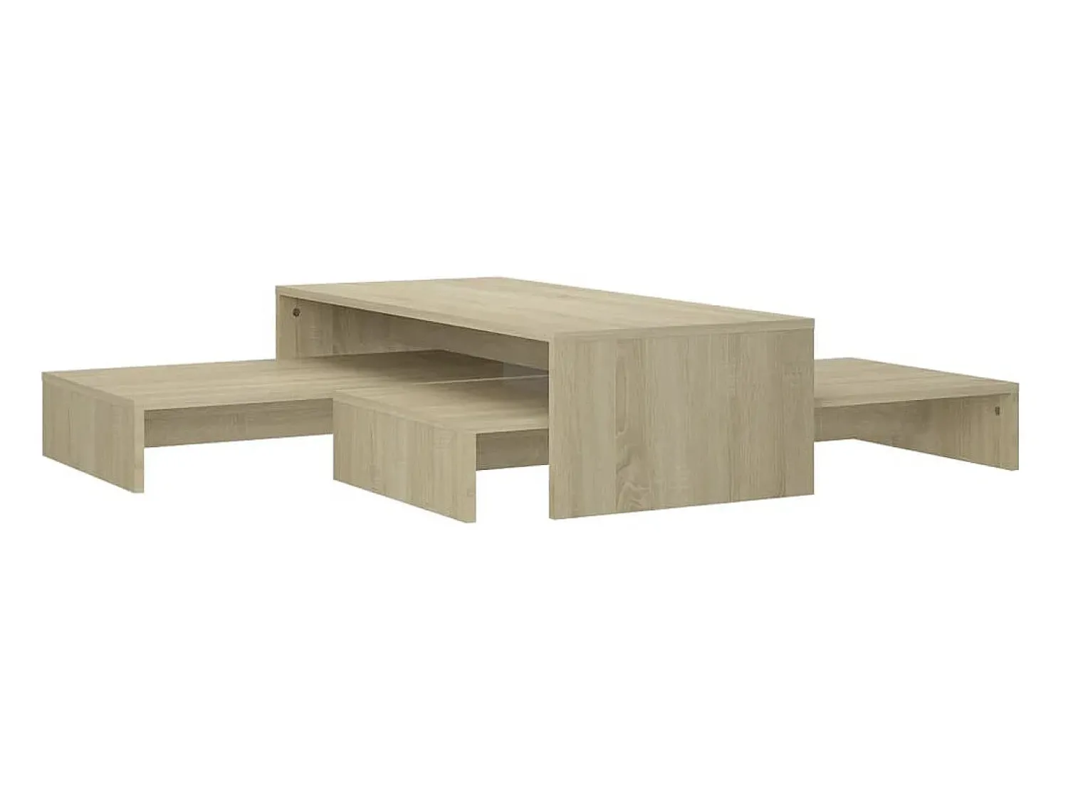 Mesa De Centro* Conj. mesas de centro 100x100x26,5 cm contrapl. carvalho sonoma PT846327 Castanho