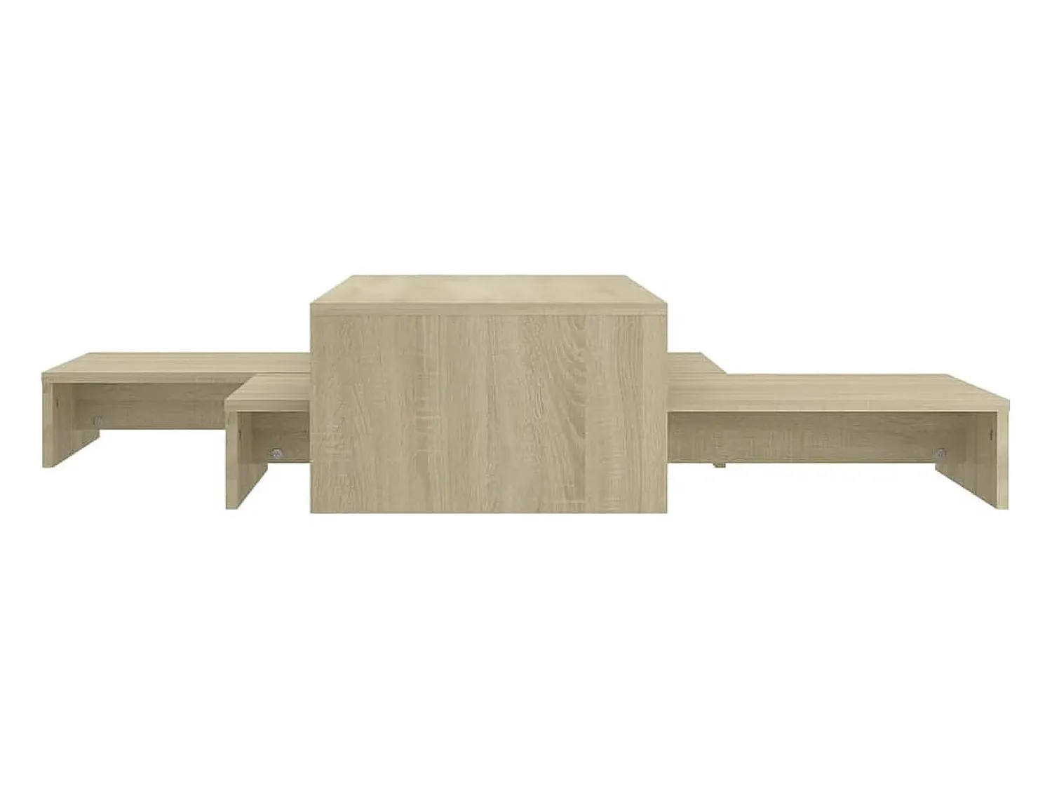 Mesa De Centro* Conj. mesas de centro 100x100x26,5 cm contrapl. carvalho sonoma PT846327 Castanho